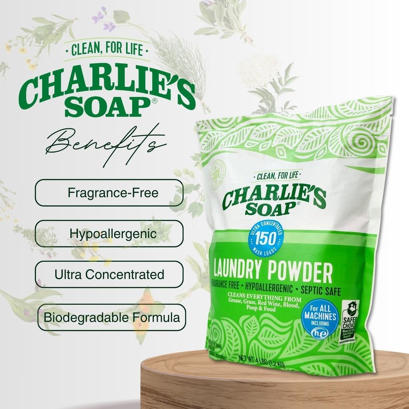Charlie’s Soap Laundry Powder Detergent (150 64 Ounce (Pack of 1), WHITE gallery