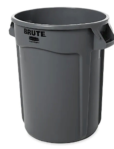 2 Pack Rubbermaid Brute 32 Gal Round Trash Can Gray Fg263200gray Heavy Duty