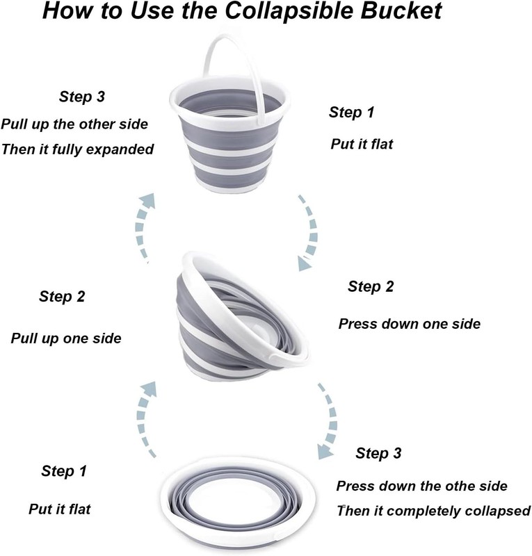 Collapsible Buet 1.3 Gallon 5L Water Buet for Cleaning Foldable gallery