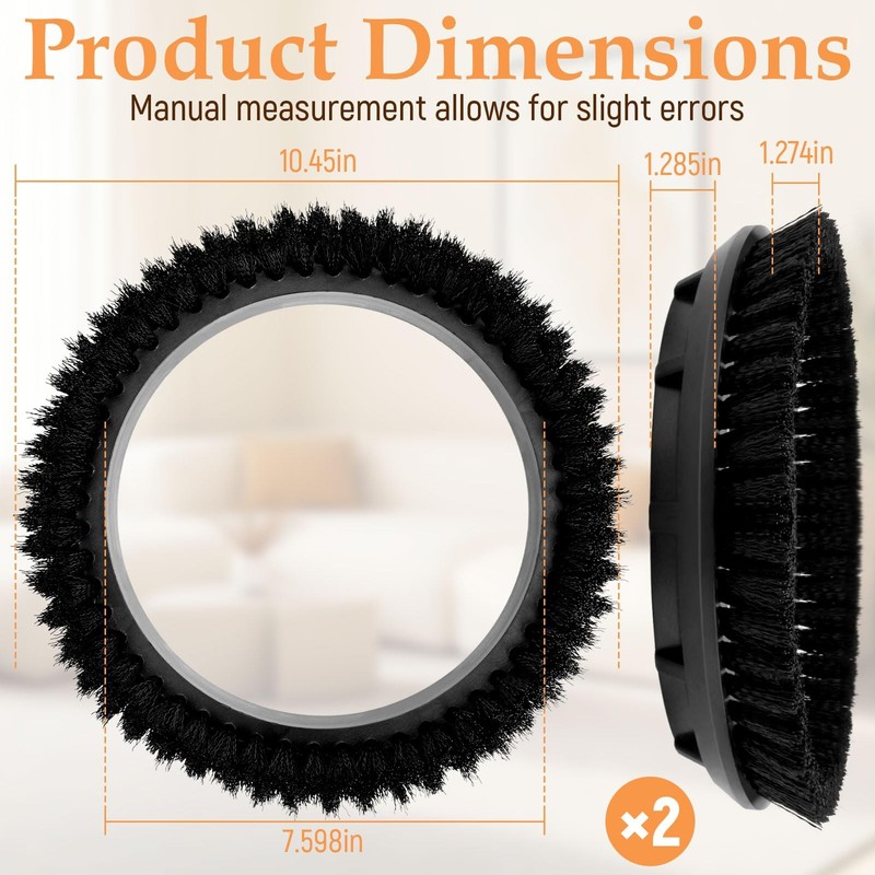 Shahn 2 Pack 237049 Black Nylon Carpet Brush Replacement Floor Cleaners gallery