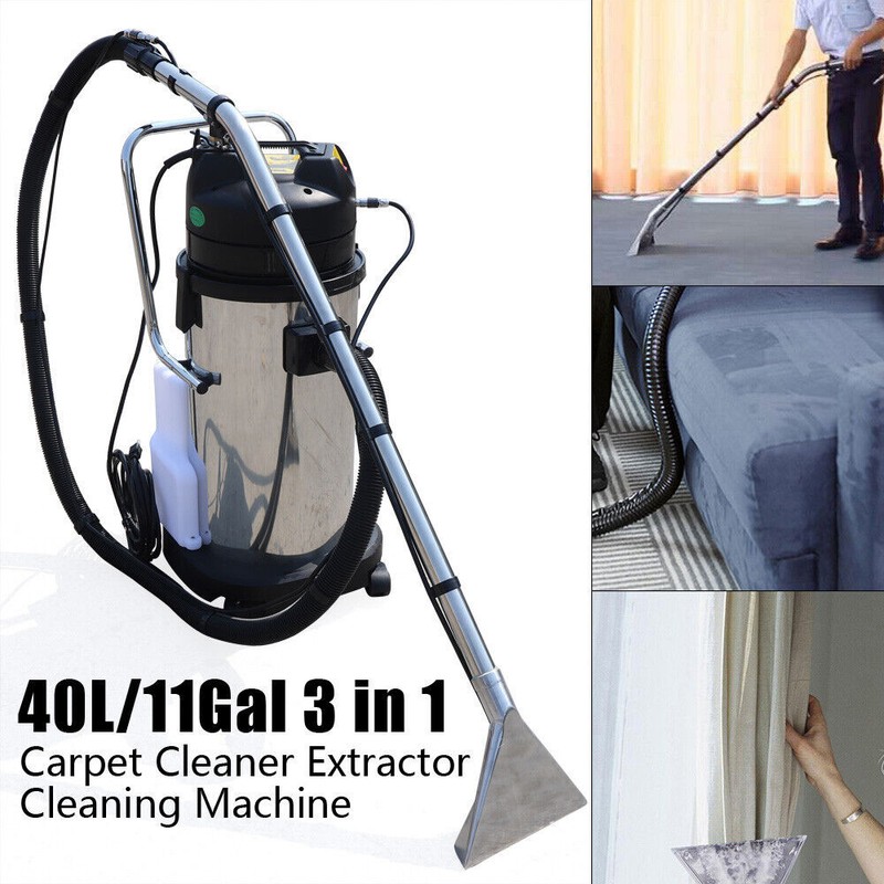 40L Commercial Carpet Cleaning Machine 3in1 Carpet Cleaner Vacuum Extractor 110V