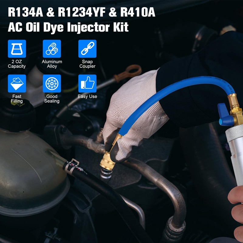 Wells AC Oil Dye Injector Kit, R134A & R1234YF & R410A R134a+R1234yf+R410a gallery