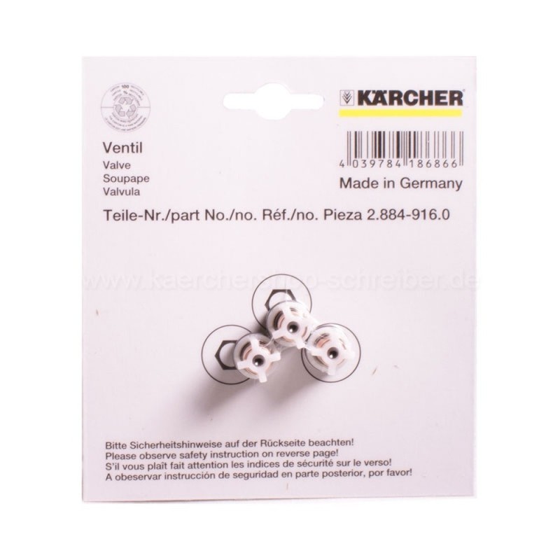 Karcher 2.884-916.0 OEM Check Valve Kit Pressure Washer 28849160 (3pcs.)
