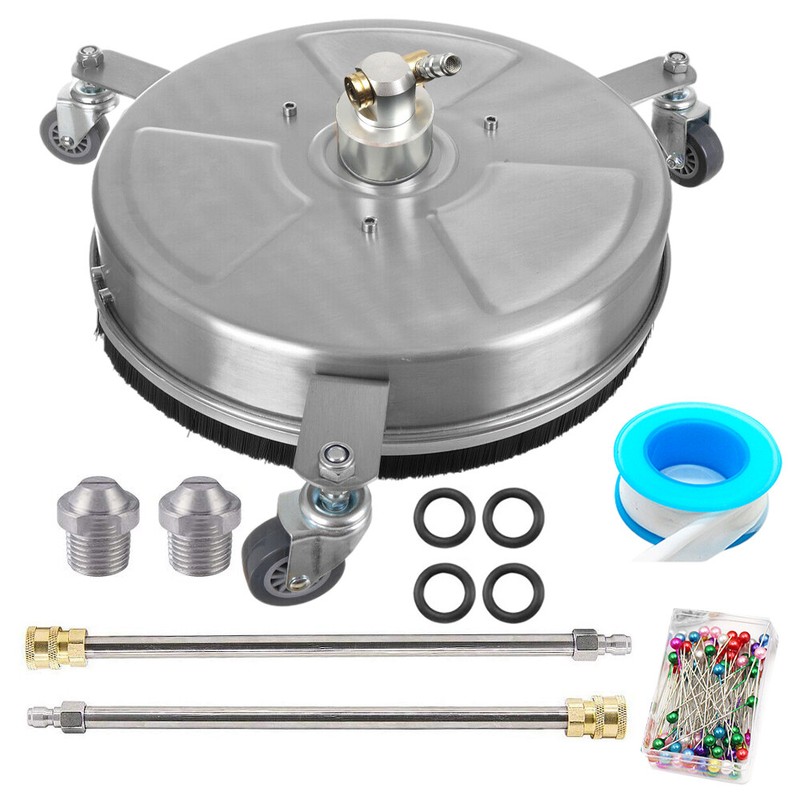 15″ Pressure Washer Surface Cleaner with 3 Wheels, Stainless Steel Power Deck