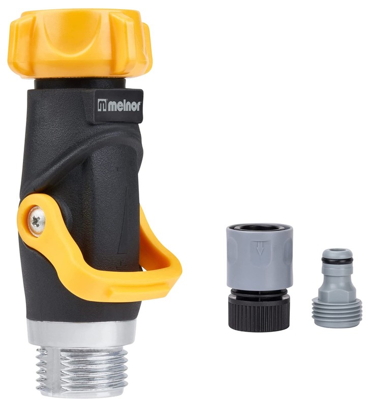 Melnor 65171AMZ Lever Flow Through 1 Count (Pack of 1), Yellow, Black, Grey