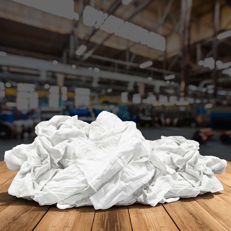 White Knit T-Shirt Cotton Rags-1000 lbs. Pallet 40x25 lbs -Multipurpose Cleaning gallery