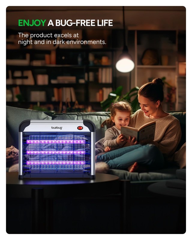 Buzbug Led Bug Zapper Indoor 3800V High-Voltage 3 Led Bulbs Up To 50000 Hours gallery