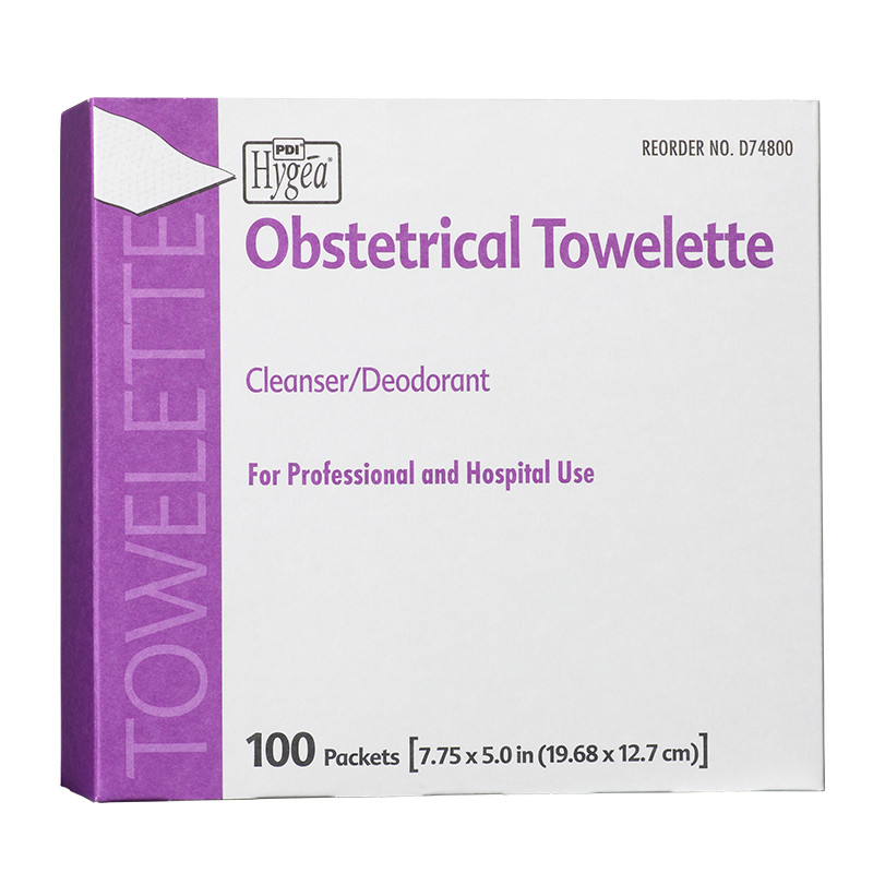 Hygea Obstetrical Wipe, Individual Packet, Scented, Box of 100