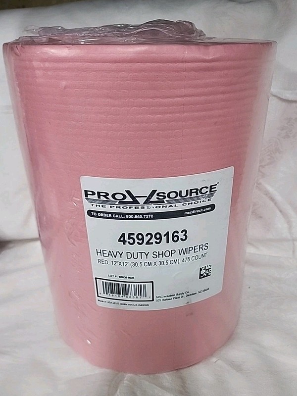 PRO SOURCE #45929163 HEAVY DUTY SHOP WIPERS RED 12″X12″ 475CT