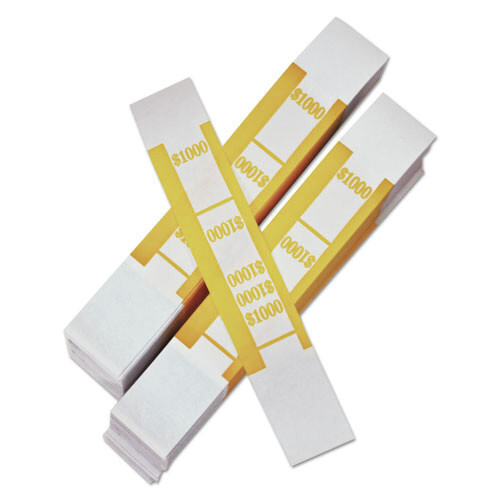PM Company 94190064 Color-Coded $10 / $1000 Kraft Currency Straps (1000/PK) New