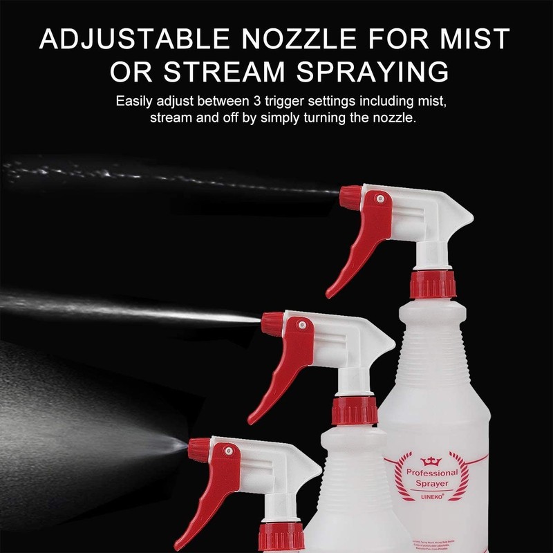 Uineko Plastic Spray Bottle (4 Pack, 32 Oz, All-Purpose) 32 4 white gallery