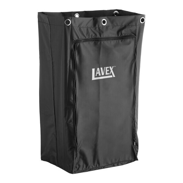 Standard Black Janitor Cart Replacement Vinyl Bag with Zipper 25-Gal gallery