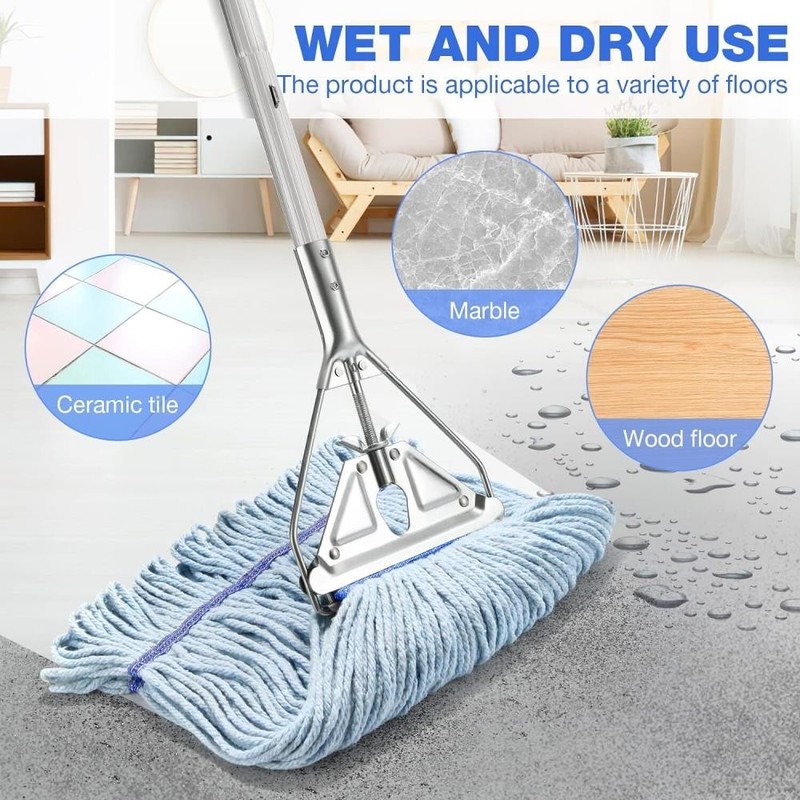 42cm Heavy Duty Cotton String Mop Head with Stainless Steel for Floor Cleaning gallery
