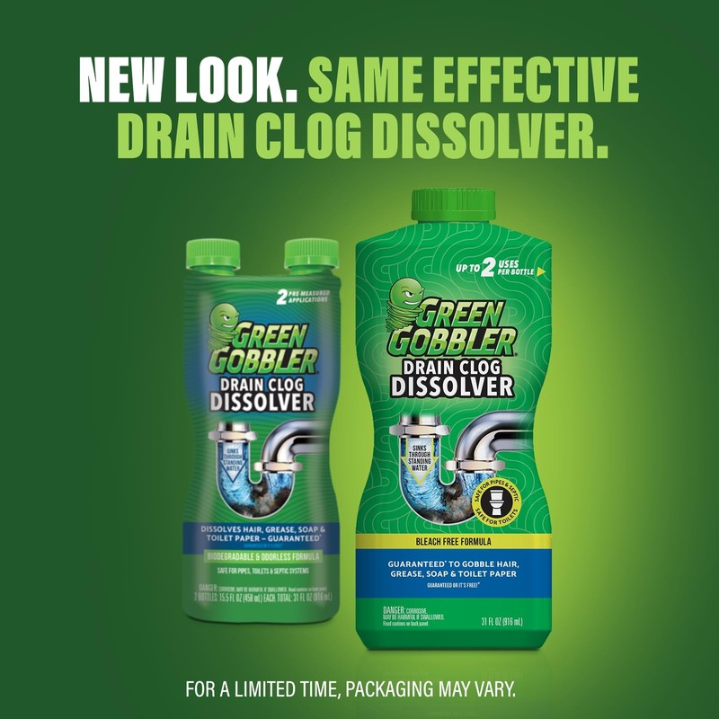 Green Gobbler Drain Clog Dissolver, Opener-Cleaner 1 Pack, gallery