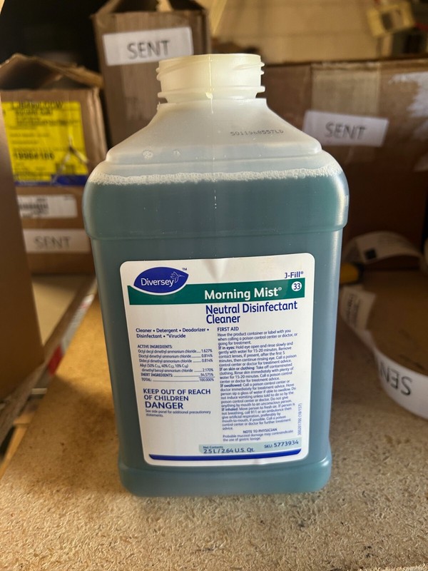 DIVERSEY Morning Mist Neutral Cleaner 2 Bottles X 2.5 Liter 5773934. # 45SW74