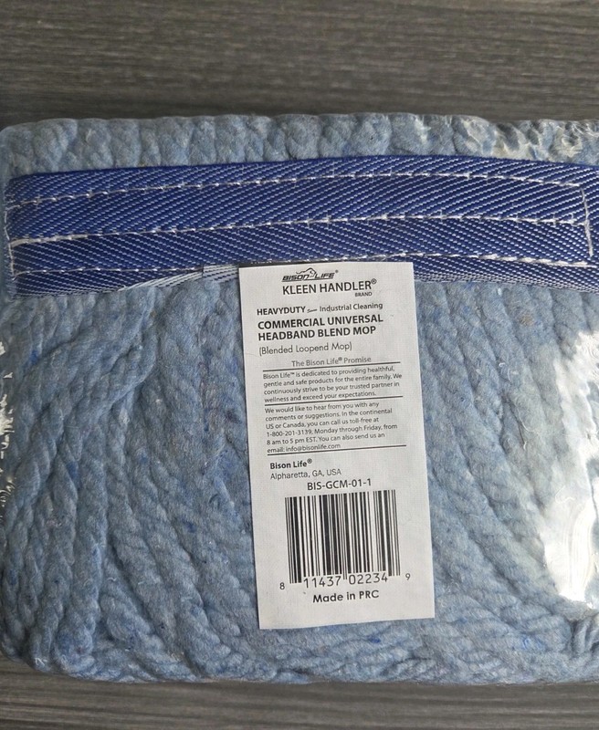 Kleen Handler Universal Wet Mop Head Blue Blend Looped End BIS-GCM-01-1