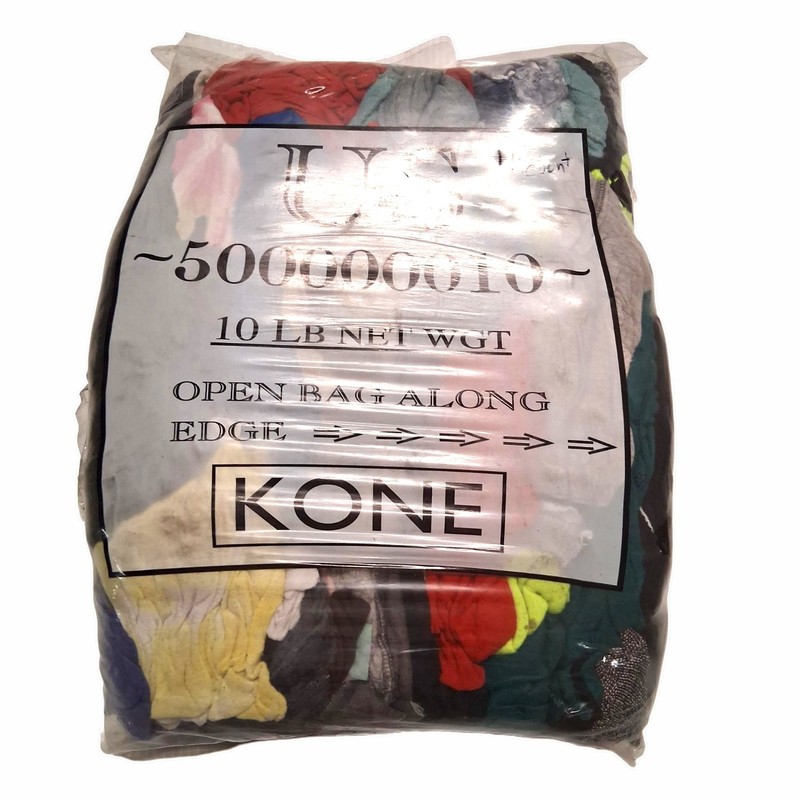 KONE US500000010 10 lb Wiping Rags Bag Recycled Cotton Cleaning Cloths