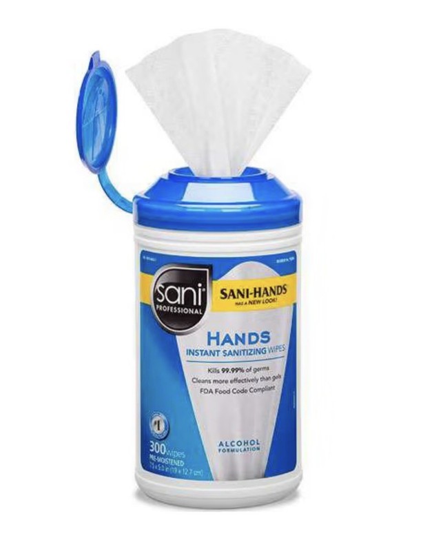 Sani Professional P92084EA Hands Instant Sanitizing Wipes - White New gallery