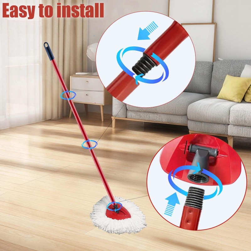 Mop Handle for Ocedar, Spin O Cedar 4-Section 1 Handle, Red gallery