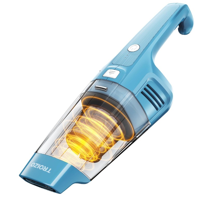 TROIZO Handheld Vacuum Cordless, 14500PA Powerful Suction Hand Held Blue