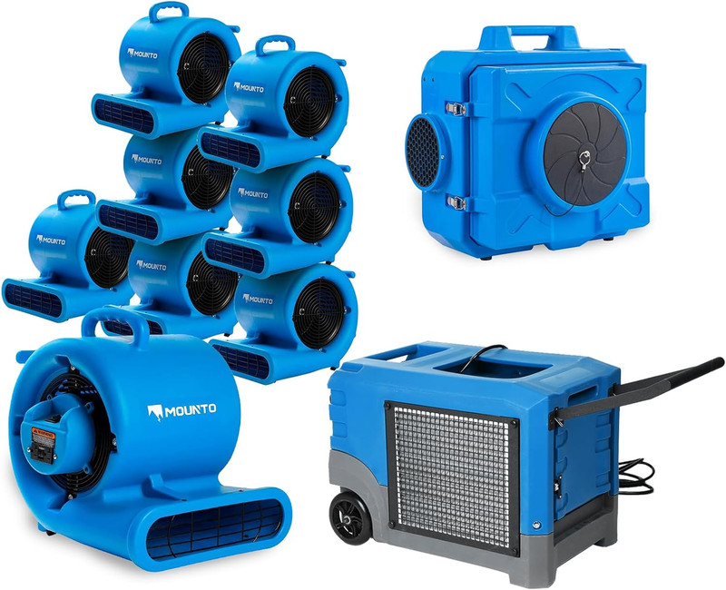 Water Damage Restoration Combo Package 8X Air Mover 1X Air Scrubber 1X Dehumidif