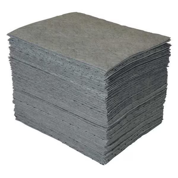 Brady Sorbent Pad, 30 gal, 15 in x 19 in, , Gray, 100 PK GP100 Brady GP100 15 in