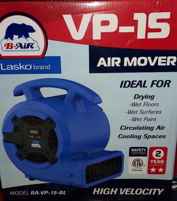 B-Air 1/8 HP Air Mover Carpet Dryer Floor Blower Fan for Home/Office use in Blue