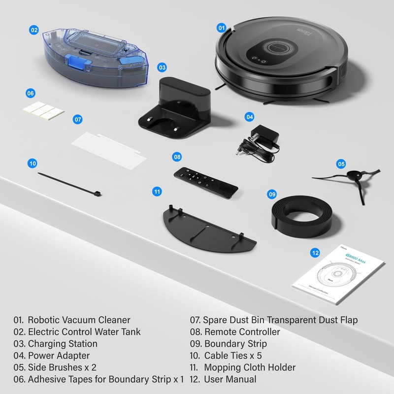 Tikom Robot Vacuum And Mop Combo 5000Pa Robotic Vacuum Cleaner 150 Min Max App gallery