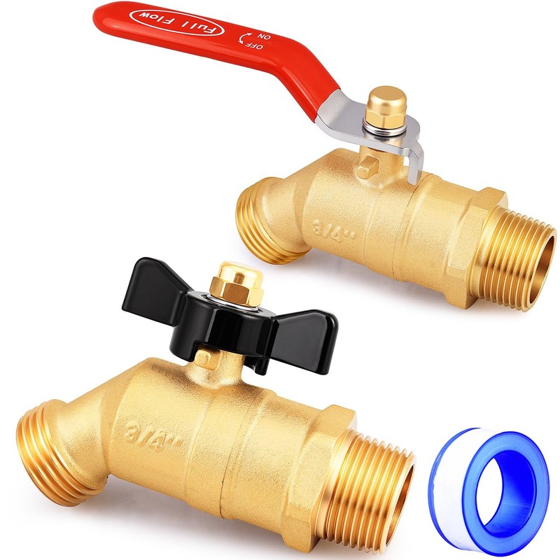 UNWAVER Garden Hose Full 3/4 inches, inlet Long and Butterfly Handle 2PCS