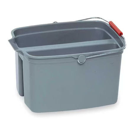 Rubbermaid Commercial Fg261700gray 4 1/4 Gal Rectangular Split Bucket, 10-1/8