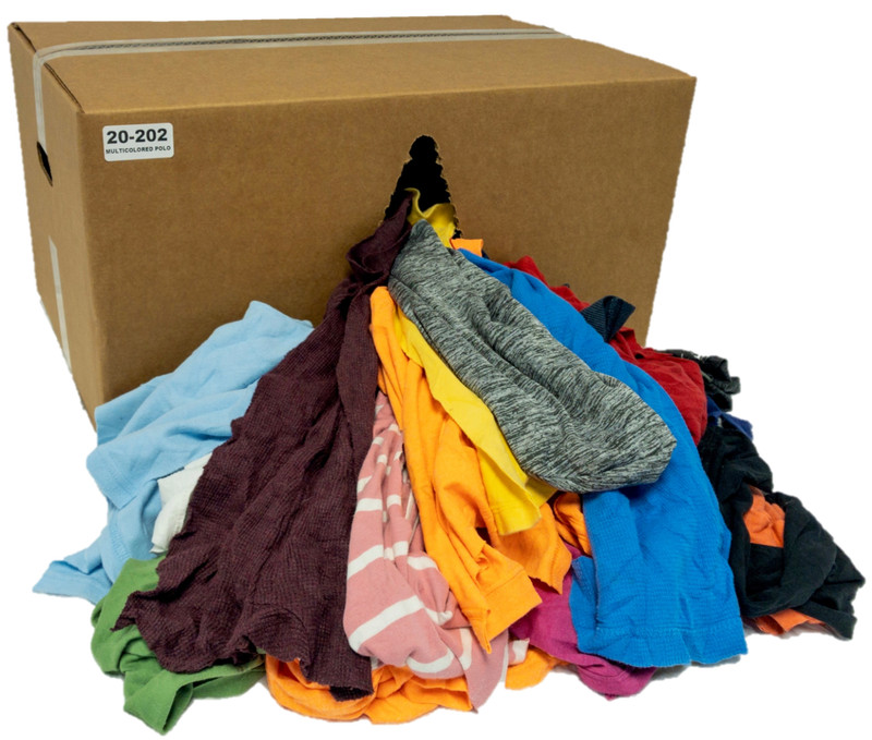 Color Knit Rags - Wiping Cleaning Cloth - 25 LB Box