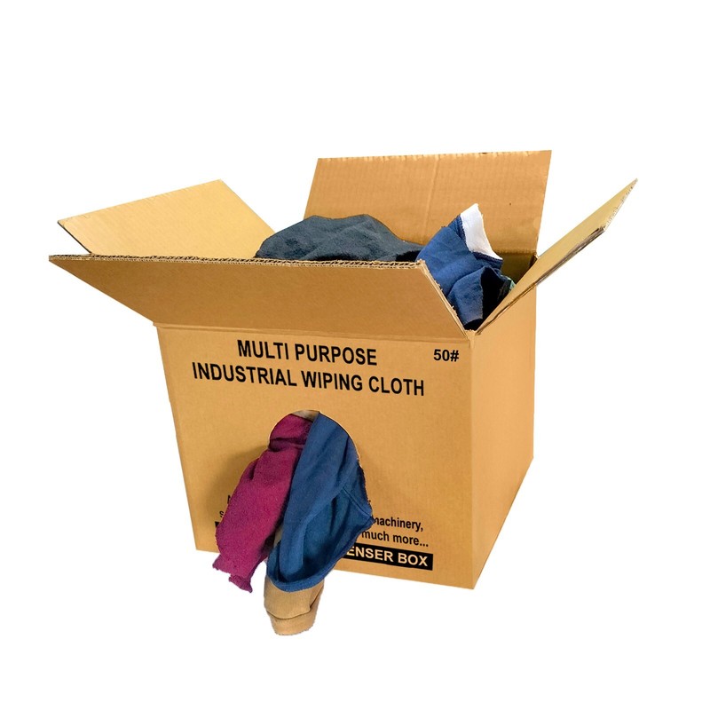 Color Fleece 100% Cotton Cleaning Rags – 50 lbs. Box – Multipurpose Cleaning