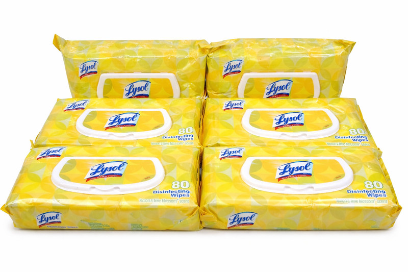LYSOL Disinfecting Wipes Lemon & Lime Blossom 80 Ct Flatpack (Pack of 6)
