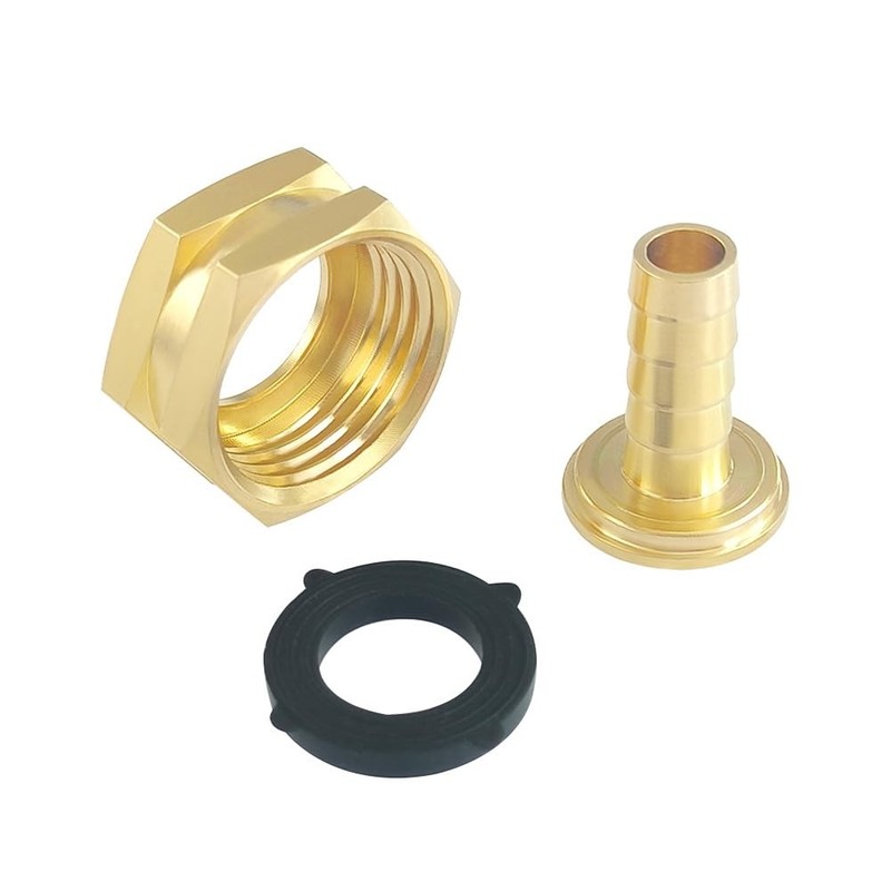 Hooshing 2PCS Garden Hose Swivel Adapter 1/2" Barb x 3/4" GHT Barb, Gold gallery