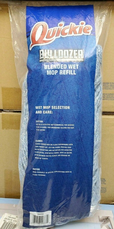 Quickie Rubbermaid Pro #18 Looped Blended Wet Mop Refill Long Life Rayon/Cotton