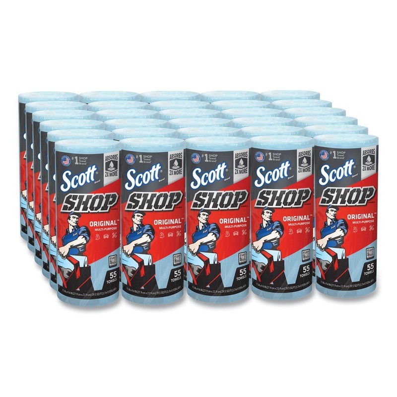 Scott 75130 9.4" x 11" 1-Ply Standard Shop Towels - Blue (30/Carton) New gallery