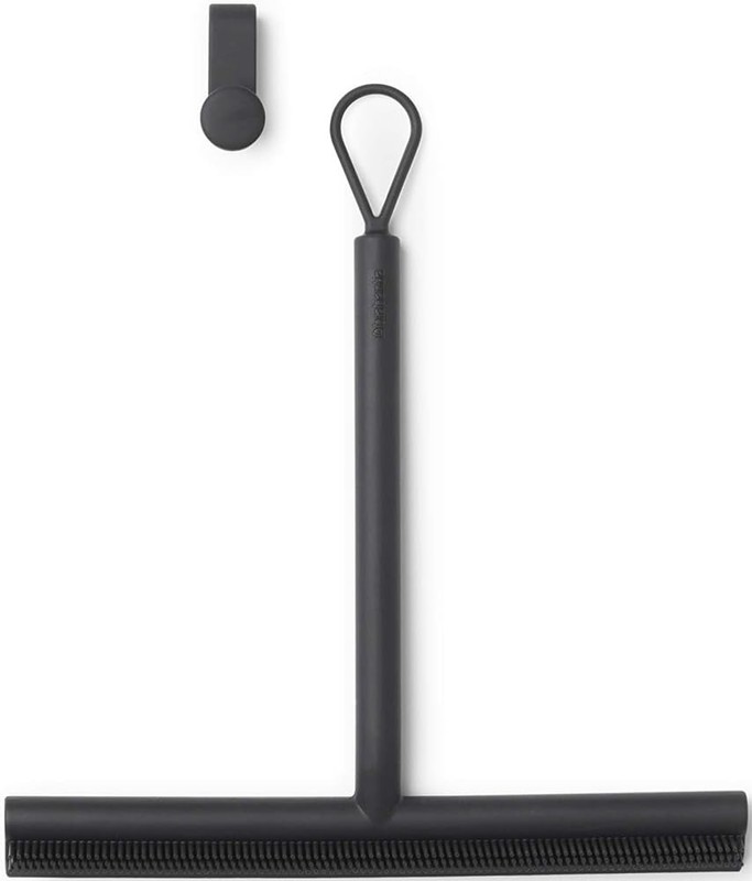 Brabantia Silicone Shower Squeegee Hook Dark Gray Anti Streak Cleaning Wiper