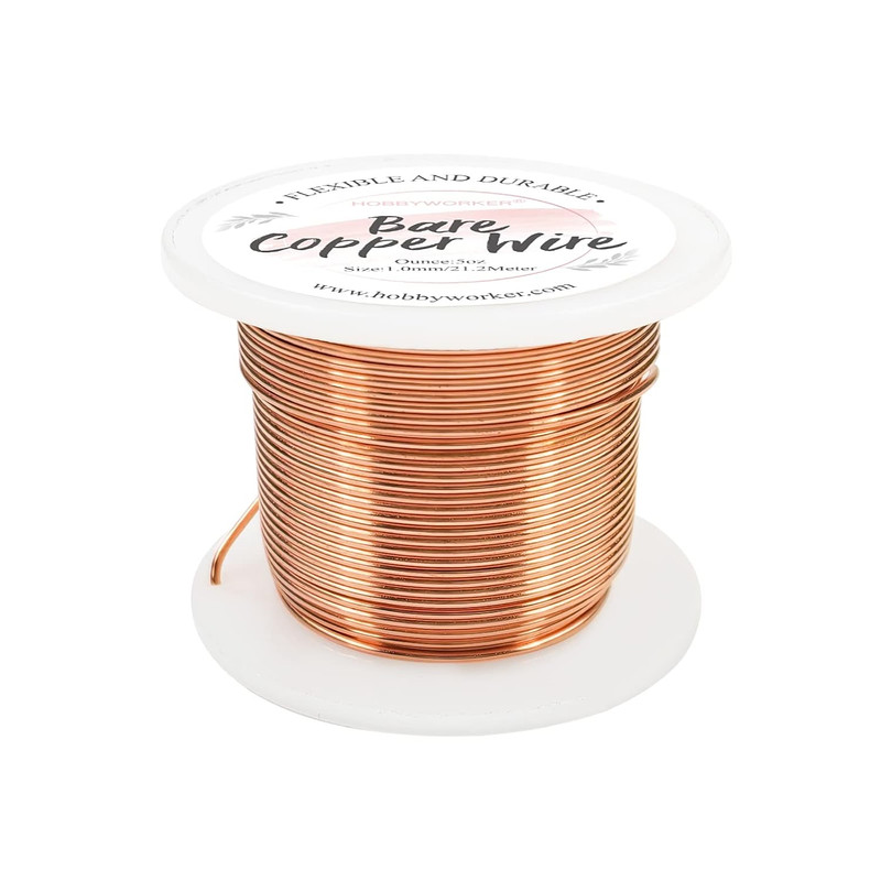 18 Gauge Bare Copper Wire 69FT/1mm Beading Craft Wire for Jewelry Making