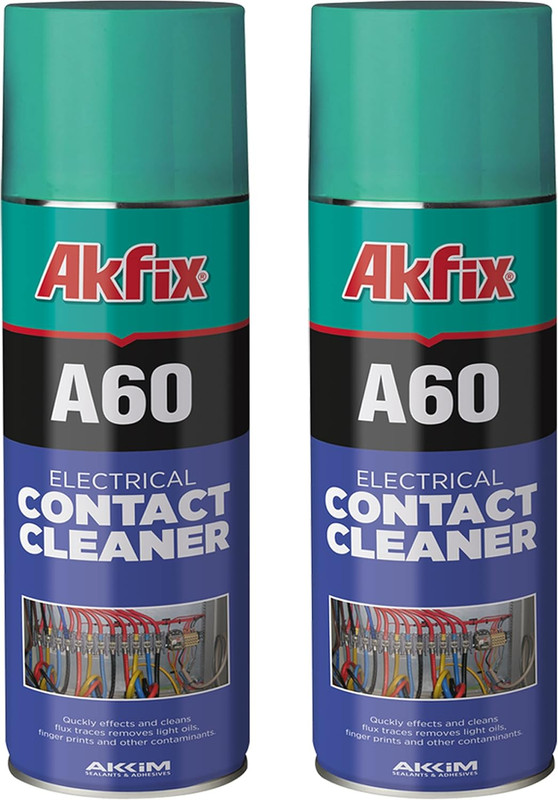 Akfix A60 Electrical Contact Cleaner Spray - Non-Corrosive Flux Remover, Electro