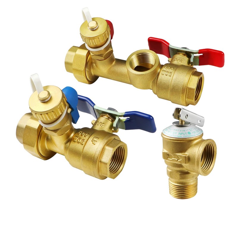 3/4 Inch IPS Isolator Tankless Water Heater Service Valve 0.75 inches, Brass