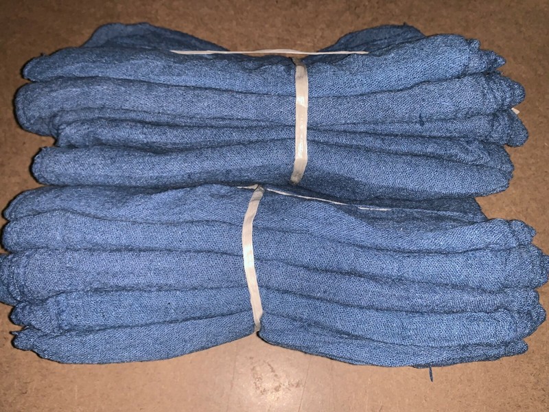 100 new great mechanics shop rags towels blue jumbo 13″X14″
