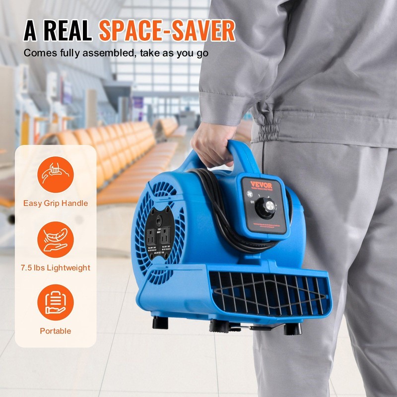 Floor Blower 1360 RPM 600 CFM Air Mover with 4 Blowing Angles 3-Speeds gallery