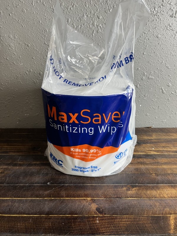 2 Pack MaxSave Sanitizing Wipes Fragrance Free Kills 99.9% Cleaning Wipes
