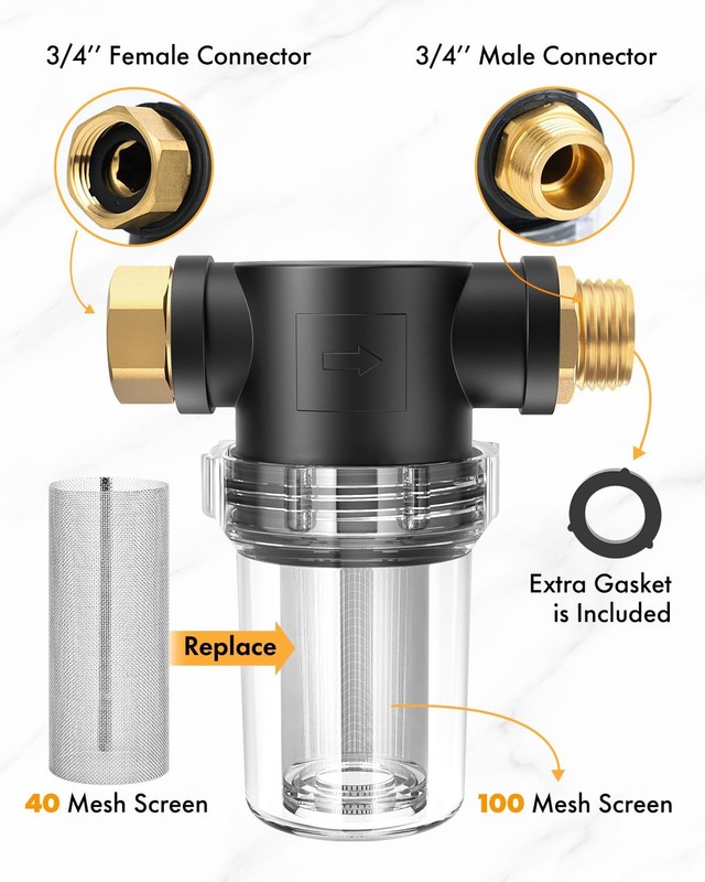 Twinkle Star Hose Filter Attachment Line Water with 1 Pcs, Black gallery