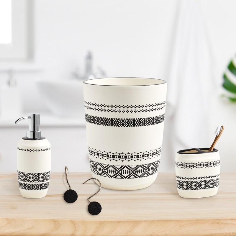 Ceramic Trash Can with Bohemian Design for Home Decor gallery