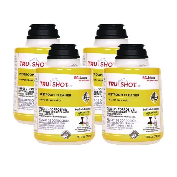 Case of 4 Johnson TruShot Restroom Disinfectant Cleaner 315384 10 Oz Fresh Scent