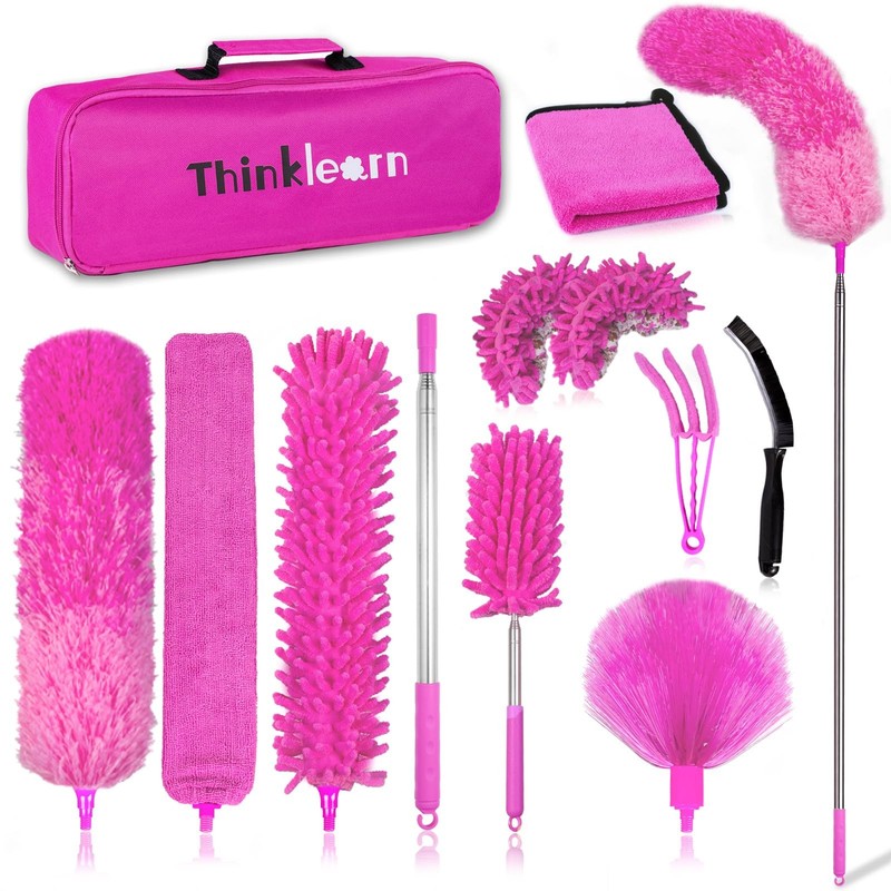 Thinklearn Microfiber Dusters For Cleaning14Pcs Feather Dusters Extension