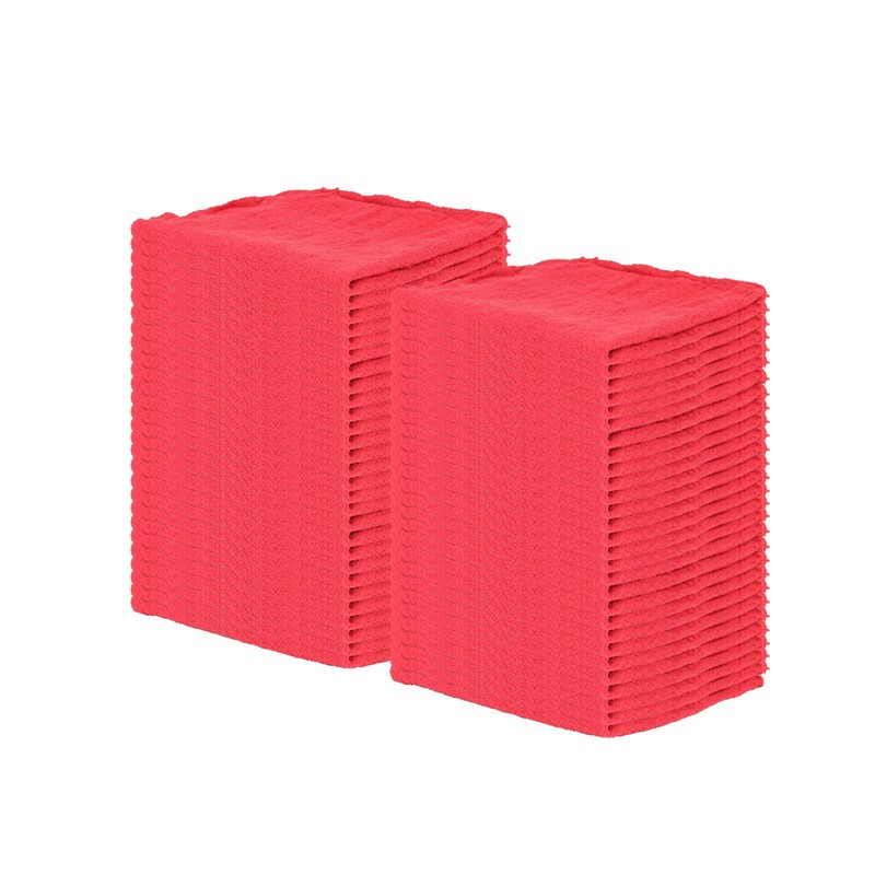 50 Pack of Red Shop Towels 12 x 14 Cleaning Cotton Rags Absorbent Wipers