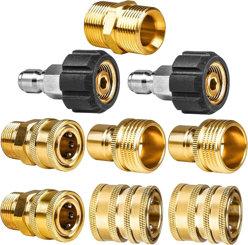 WOJET Pressure Washer Adapter Set, Quick Disconnect Kit, M22 Swivel to 3/8''...