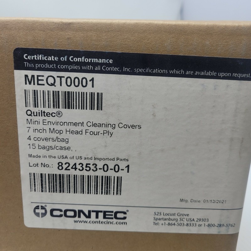 Contec Quiltec MEQT0001 Cleaning Covers 7 Inch Mop Head 4-Ply 15 Bags of 4 gallery